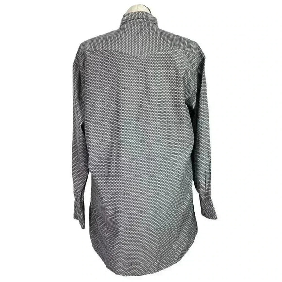 Panhandle Slim Men 18 36 Pearl Snap Western Shirt Gray Geometric Long Sleeve - Picture 5 of 7